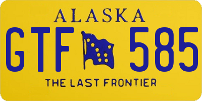 AK license plate GTF585