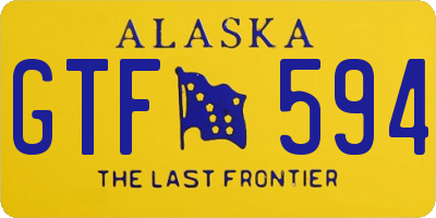 AK license plate GTF594