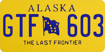 AK license plate GTF603