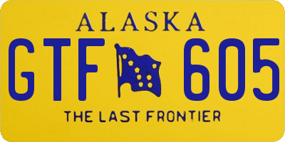 AK license plate GTF605