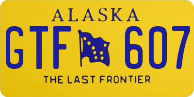 AK license plate GTF607