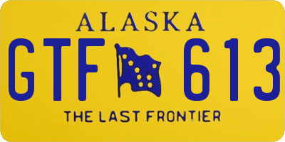 AK license plate GTF613