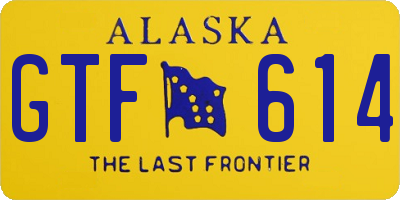 AK license plate GTF614