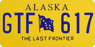 AK license plate GTF617