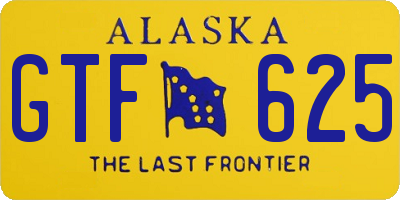 AK license plate GTF625