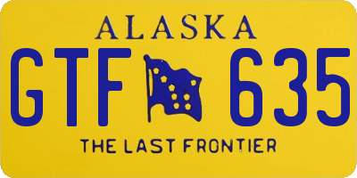 AK license plate GTF635