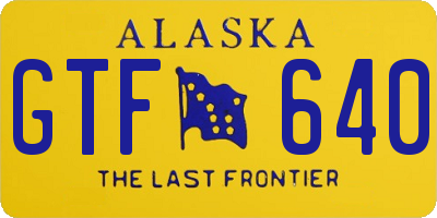 AK license plate GTF640