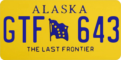 AK license plate GTF643