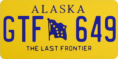 AK license plate GTF649