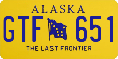 AK license plate GTF651