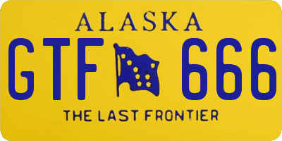 AK license plate GTF666