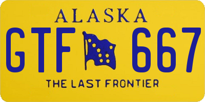 AK license plate GTF667