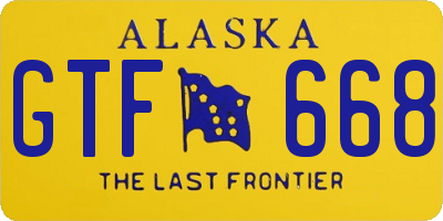 AK license plate GTF668