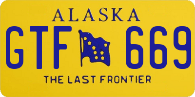 AK license plate GTF669