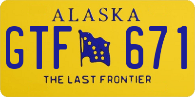 AK license plate GTF671