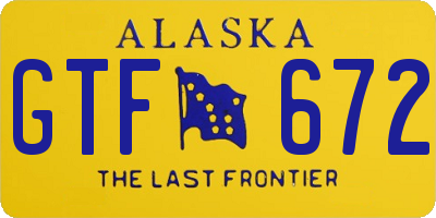 AK license plate GTF672