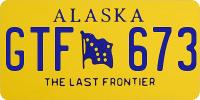 AK license plate GTF673