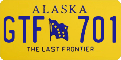 AK license plate GTF701