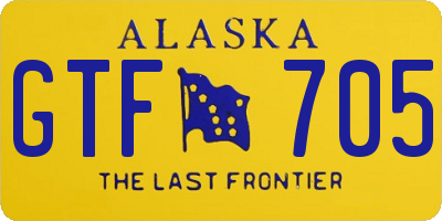 AK license plate GTF705