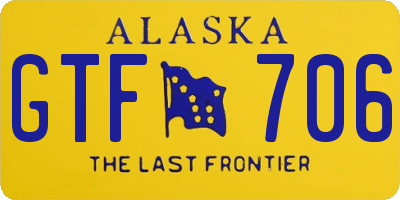 AK license plate GTF706