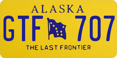 AK license plate GTF707