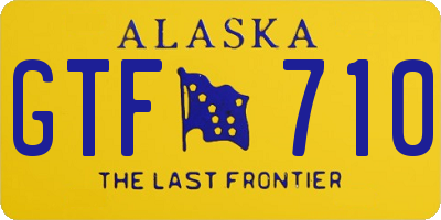 AK license plate GTF710