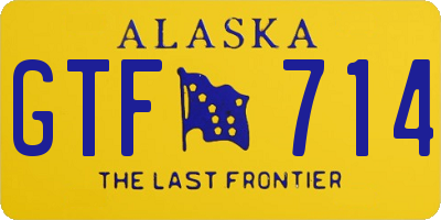 AK license plate GTF714