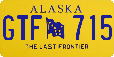 AK license plate GTF715