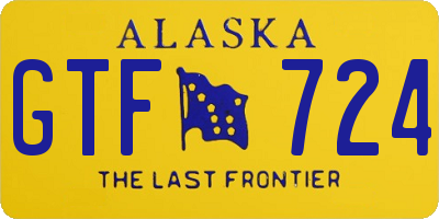 AK license plate GTF724