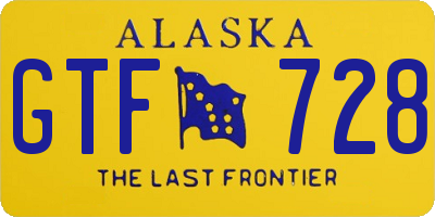 AK license plate GTF728