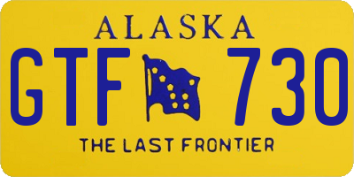 AK license plate GTF730