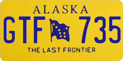 AK license plate GTF735