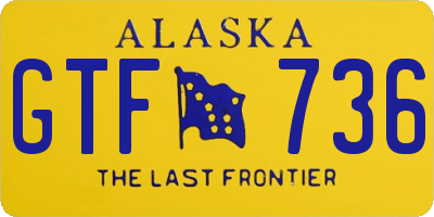 AK license plate GTF736