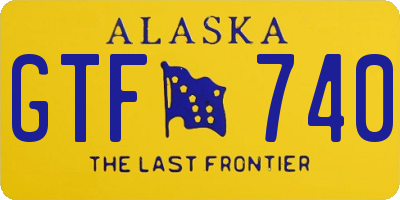 AK license plate GTF740