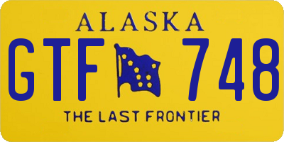 AK license plate GTF748