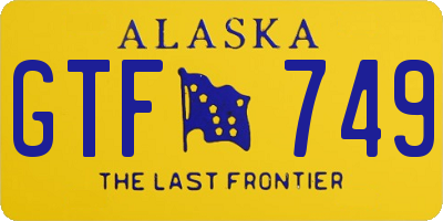 AK license plate GTF749