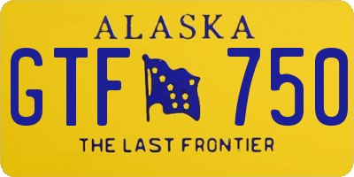 AK license plate GTF750