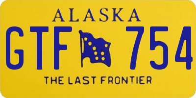 AK license plate GTF754