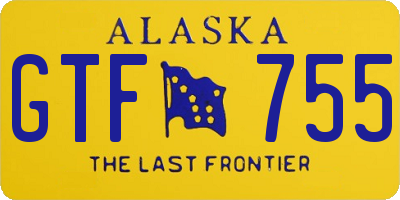 AK license plate GTF755