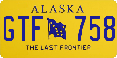 AK license plate GTF758