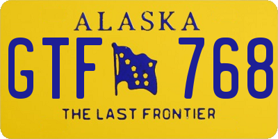 AK license plate GTF768