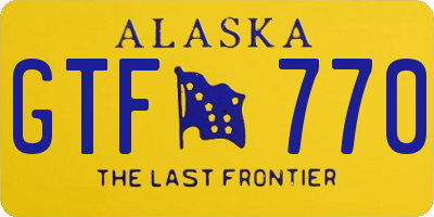 AK license plate GTF770