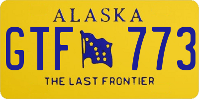 AK license plate GTF773