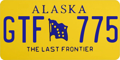 AK license plate GTF775