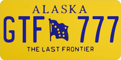 AK license plate GTF777