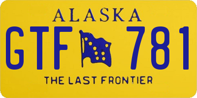 AK license plate GTF781