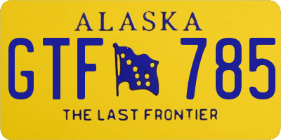 AK license plate GTF785