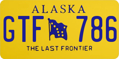 AK license plate GTF786