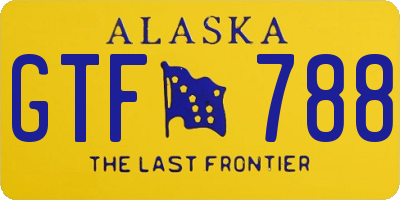 AK license plate GTF788