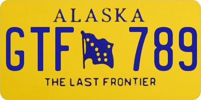 AK license plate GTF789